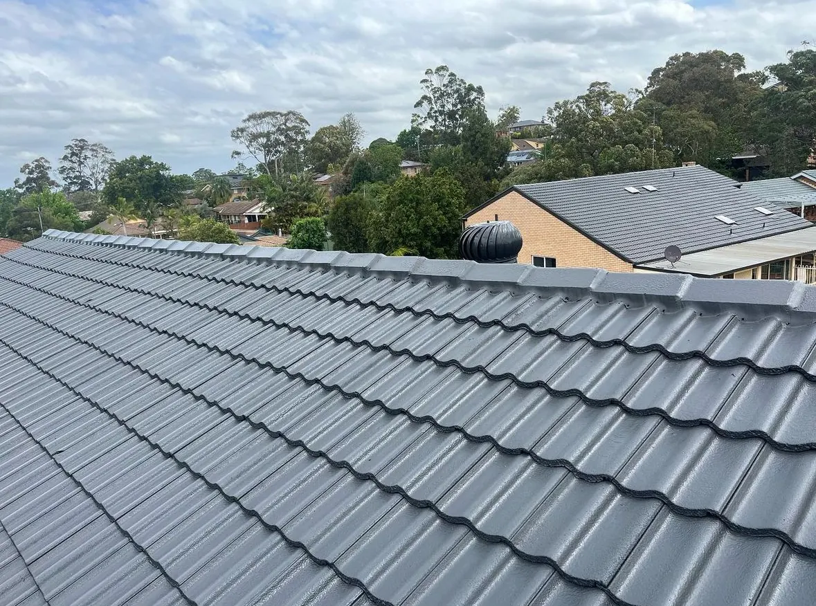 The same Sydney tile roof after restoration and recoating